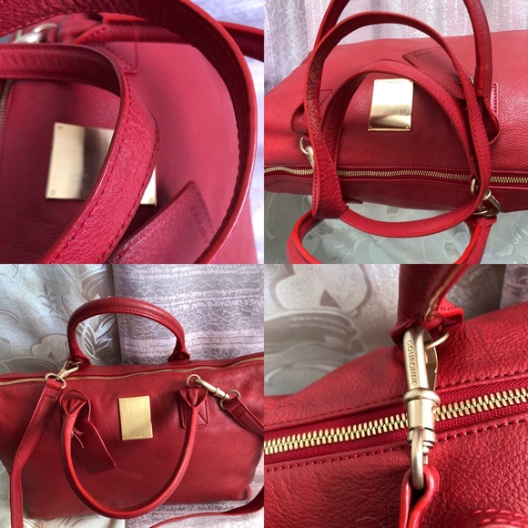 USED GENUINE LEATHER COURONNE BAG-RED - Picture 6 of 8